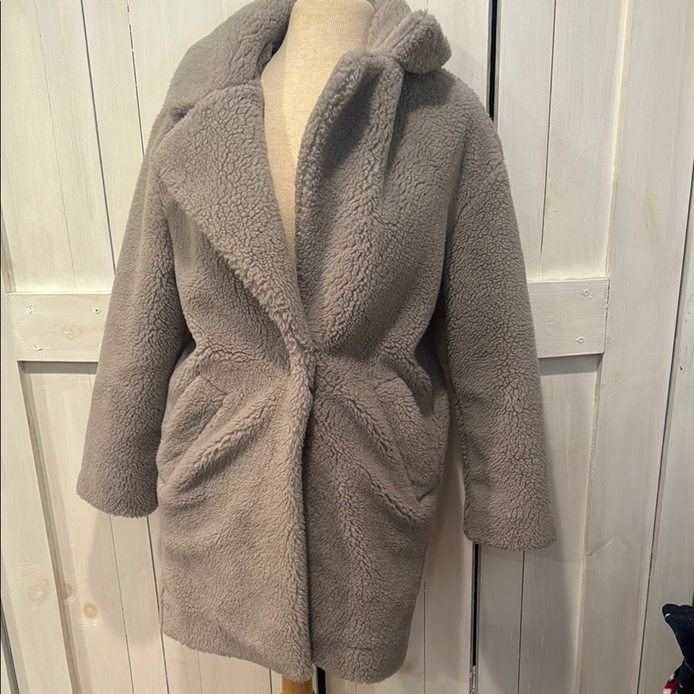 Abercrombie & Fitch Grey Sherpa Coat